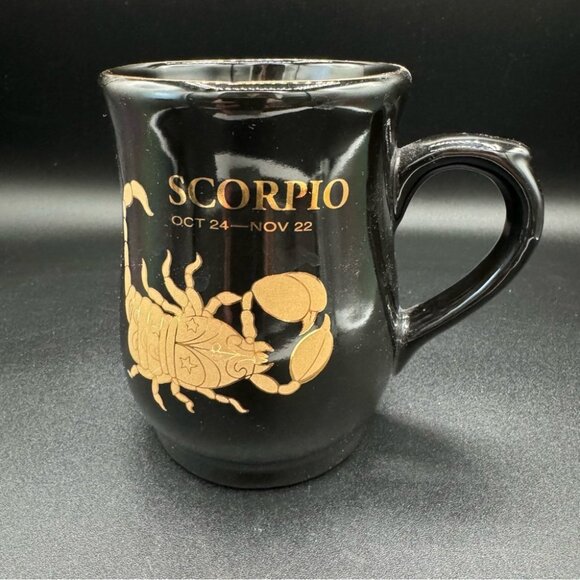 Scorpio Gold and Black Curved Coffee Mug - Picture 1 of 16